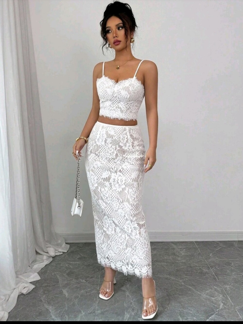 White Lace Maxi Skirt - Elegant Feminine Silhouette